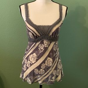 Camisole with Floral Detailing in Velvet